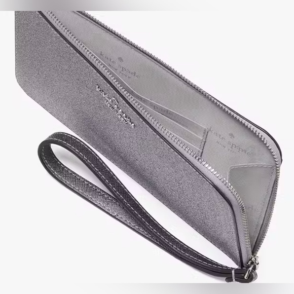 Kate Spade Lucy Glitter Medium L- Zip Wristlet in Candied Flowers - Picture 3 of 4